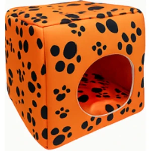 Kedi Yatağı ve Kedi Evi Fonksiyonlu Pati Desenli Dönüşebilen Kapalı Kedi Evi 40 cm