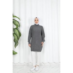 Nisum Moda Yırtmaçlı Kalın Triko Tunik