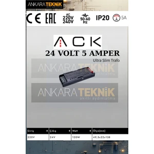 Ack 24 Volt 5 Amper Ultra Slim Trafo
