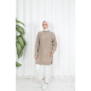 Nisum Moda Yırtmaçlı Kalın Triko Tunik