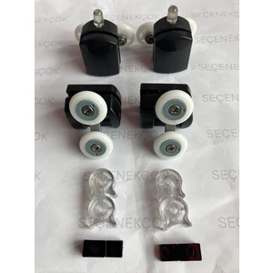 Seçenek Çok Rulmanlı Cam Duşakabin Tekerleği Metal Kırılmaz Gövde Siyah 4'lü Set