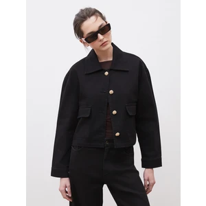 Gömlek Yaka Kadın Jean Ceket