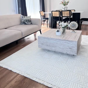 Cool Halı Stone 1062 Krem Kaymaz Taban Koridor Halısı Kesme Yolluk Mutfak Halısı Modern Salon Halısı