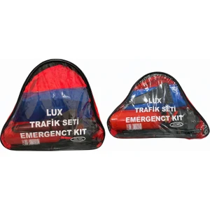 TüvTürk Uyumlu Autokit Üçgen Trafik Seti Bez Çantalı + Karayollarına Uygun İlk Yardım