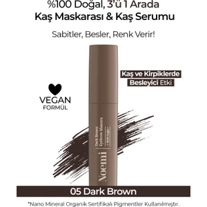 %100 Doğal Kaş Maskarası & Kaş Serumu - Besleyici Özellikli - Eyebrow Mascara - Dark Brown
