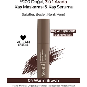 %100 Doğal Kaş Maskarası & Kaş Serumu Besleyici Özellikli - Eyebrow Mascara - Warm Brown