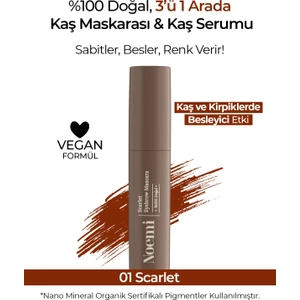 %100 Doğal Kaş Maskarası & Kaş Serumu - Besleyici Özellikli - Eyebrow Mascara - Scarlet