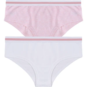 Koza İç Giyim Kadın Pamuklu Çizgili Lastikli 2'li Hipster Külot