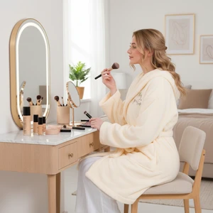 Welsoft Kapüşonlu Peluş Kadın Sabahlık