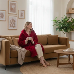 Welsoft Kapüşonlu Peluş Kadın Sabahlık