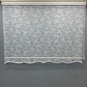 Volper Mekanik Vp 2001 Çift Mekanizmalı Desenli Tül ve Stor Perde Etek Dilimli (Kırık Beyaz)