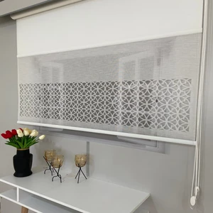 Volper Mekanik VP1020 Çift Mekanizmalı Lazer Kesim Tül ve Stor Perde (Kırık Beyaz)