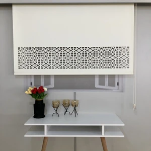 Volper Mekanik Volper LZR45 İthal Mat Kalın Kumaşlı Lazer Kesim Stor Perde (Açık Krem)