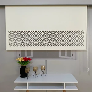 Volper Mekanik LZR305 İthal Mat Kalın Kumaşlı Lazer Kesim Stor Perde (Açık Krem)