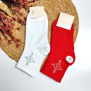 Kar Tanesi Sim Detaylı Kadın Çorap