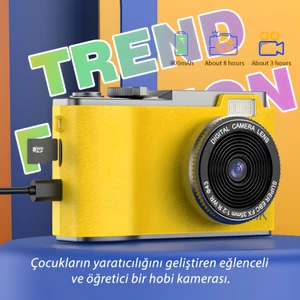Idragon® LK-003 Mini Dijital Çocuk Fotoğraf Makinası Çocuk Kamera Çift Lens Retro Tasarım ve Hd Video Kayıt