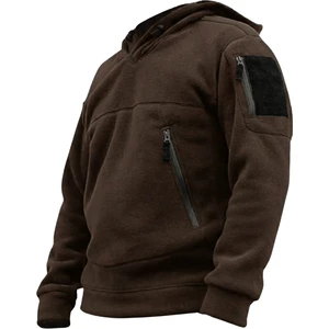 Genıus Store Erkek Polar  Outdoor Kapşonlu Kombat Tactical Cepli Polar