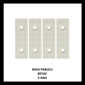 Baza Pabucu, Plastik Takoz Ayak, Beyaz (4 Adet)