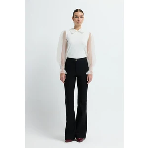 Adl Ispanyol Paça Pantolon Siyah 15325077011