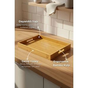 Lara  Bambu Desenli Tepsi