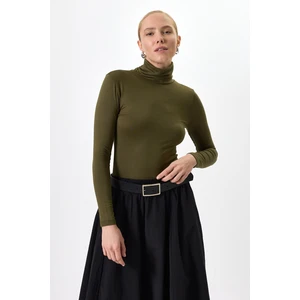 2504 Balıkçı Yaka Bluz Haki