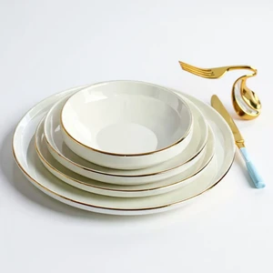 Kütahya Home Lüks Altın Yaldız File Desenli Modern Porselen Yemek Takımı 24 Parça 6 Kişilik Timeless Design