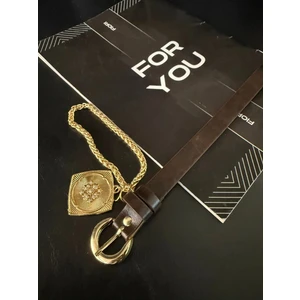 Kral Zincirli Madalyon Detaylı Kadın Pantolon Kemeri, Ceket Kemeri, Elbise Kemeri, Gömlek Kemeri