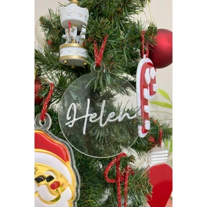 Boncukafasi Isme Özel Gümüş Renk Yılbaşı Süsü 10 cm