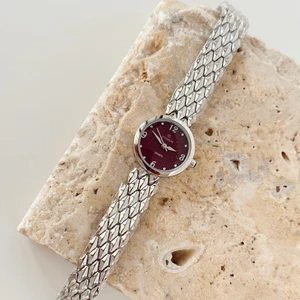 Vesce Atelier Osier Gümüş Saat Bordo