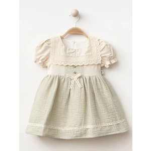 Geniş Yaka Kız Bebe Elbise