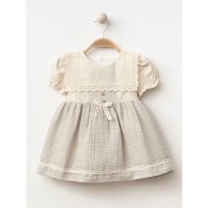 Geniş Yaka Kız Bebe Elbise