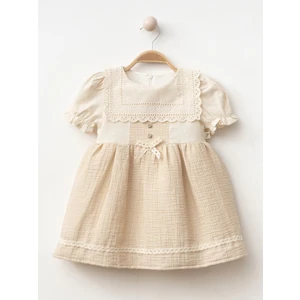 Geniş Yaka Kız Bebe Elbise
