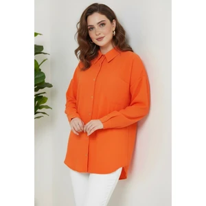 Kadın Oversize Yeni Sezon Pera Keten Gömlek