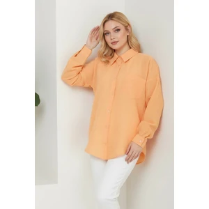 Kadın Oversize Yeni Sezon Pera Keten Gömlek