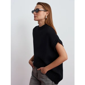 10839 Yün Karışımlı Oversize Süveter-Siyah