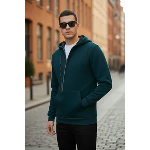 Kanguru Cepli Fermuarlı Kapüşon Yaka Slim Fit Sweat Erkek Sweat 575707