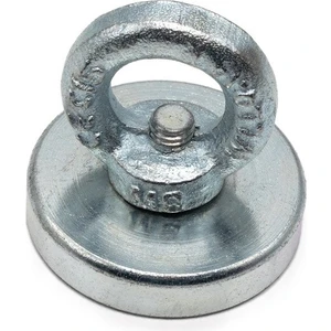 Mıknatıs AVM 48 mm Çap, 75 kg Taşıma Gücü, Neodyum Güçlü Pot Mıknatıs, Askılı Kancalı Deniz Mıknatısı