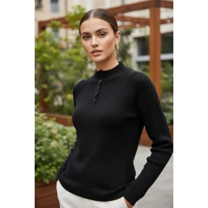 Mandala Tekstil Kadın Düğmeli Triko Body