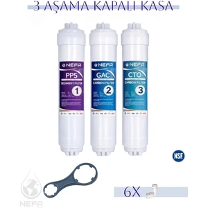 Tüm Kapalı Kasalar + İhlas Aura (Silver - Plus - Platinum) Su Arıtma 3'lü Filtre Seti - Çift Karbonlu