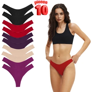 Yohannes Club Kadın, Pamuklu Basic Tanga Külot, 10'lu Paket, Assorted Thong Pack, Ekonomi Set
