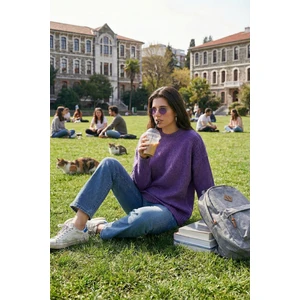 Regular Fit Bisiklet Yaka Basic Triko Kazak Bayan Kazak 4616213