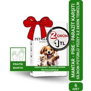 Dokulu Eldiven Mendil 6 Adet | Yüz Göz Kulak Ağız Pati Popo Temizliği | Tek Kullanımlık Kedi Köpek