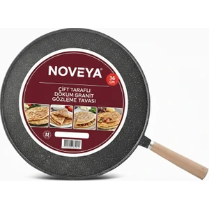 Noveya Premium Çiftaraflı Döküm 36 cm Et Balık Gözleme Tavası