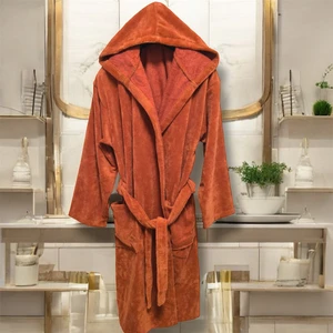 Mysoft Home Triga Kapüşonlu Bornoz %100 Pamuk