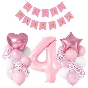 Pembe Renk Iyiki Doğdun Yaş Balon Set