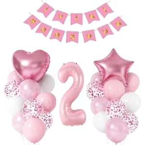 Pembe Renk Iyiki Doğdun Yaş Balon Set