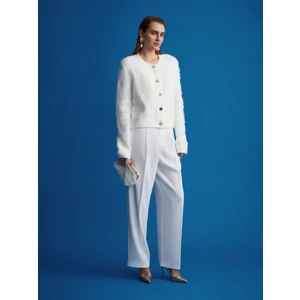 7954 Yüksek Bel Pantolon-Ekru