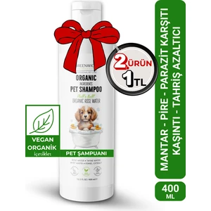 Vücut ve Pati Şampuanı Bit Pire Kene Parazit Uzaklaştırıcı Tahriş Giderici Vegan Organik Kedi Köpek 400 ml