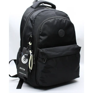 Saten Su Geçirmez Kumaş Unisex Siyah Okul Sırt Çantası 2200 Siyah