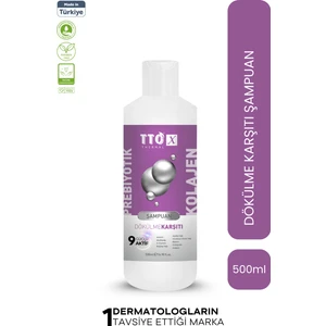 X Dökülme Karşıtı Saç Şampuanı Kolajen ve Prebiyotik Etkili 500 ml Kadınlar İçin